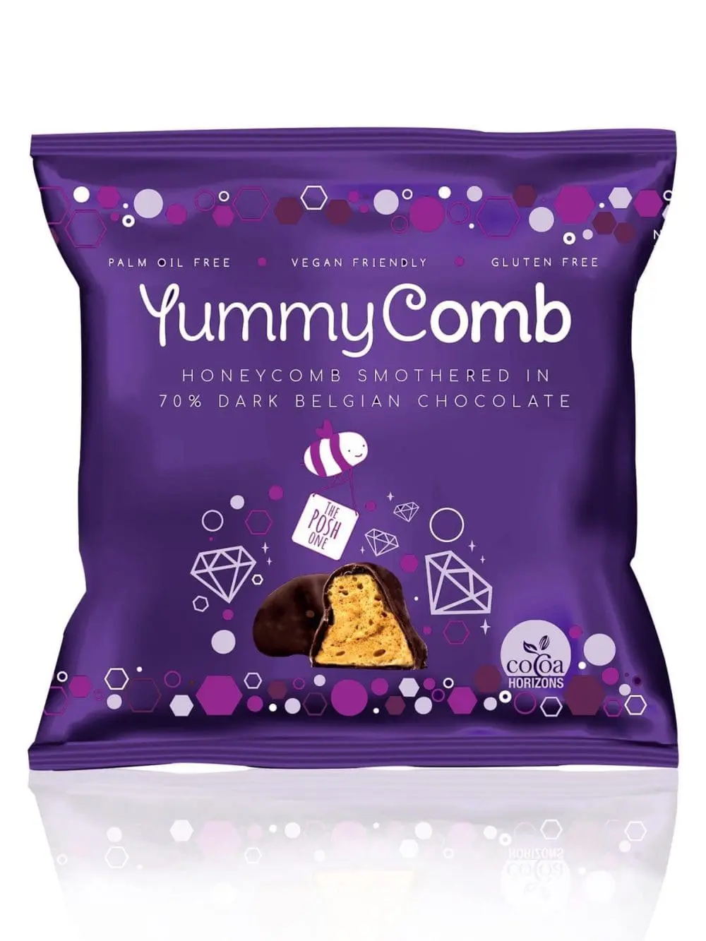 Yummycomb vegan 70% Dark Belgian Chocolate Honeycomb snack Packs (40g)