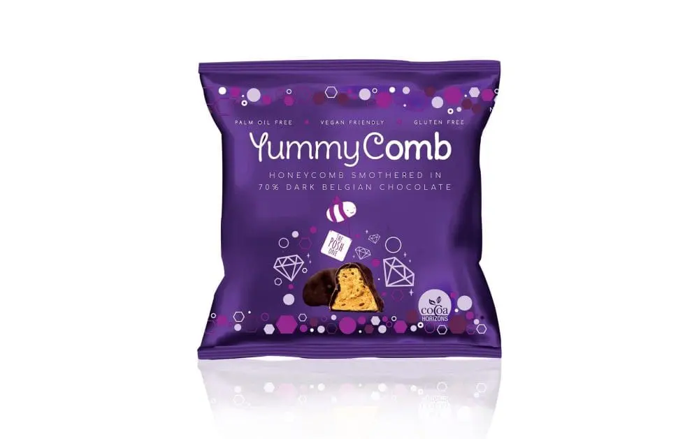 Yummycomb vegan 70% Dark Belgian Chocolate Honeycomb snack Packs (40g)