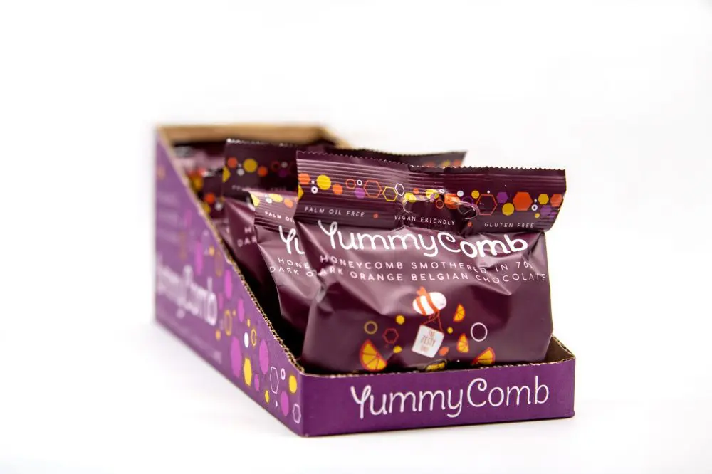 vegan 70% Dark Orange Belgian Chocolate Honeycomb snacking Packs (40g) x12