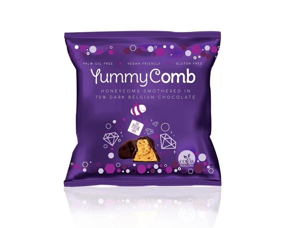 Yummycomb vegan 70% Dark Belgian Chocolate Honeycomb snack Packs (40g)